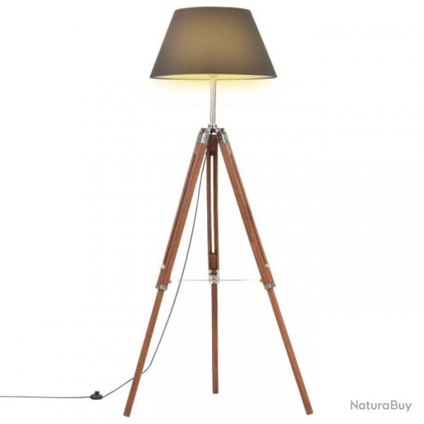 Lampadaire  trpied Marron miel et noir Bois de teck 141 cm