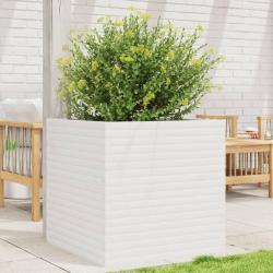 Jardinière blanc 70x70x68,5 cm bois de pin massif alsavelo