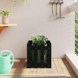 Jardinière avec design de clôture noir 40x40x40 cm pin massif alsavelo