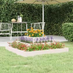 Jardinière Blanc 80x80x27 cm Bois massif de pin alsavelo