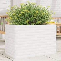 Jardinière blanc 70x40x46 cm bois de pin massif alsavelo