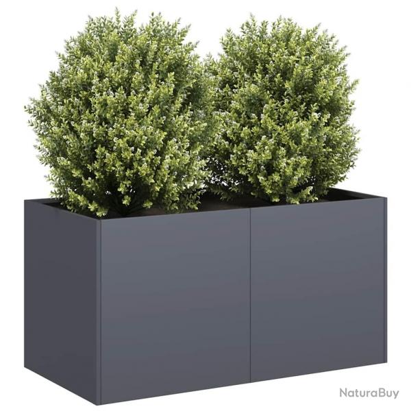 Jardinire anthracite 80x40x40 cm acier lamin  froid alsavelo
