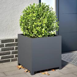 Jardinière anthracite 50x50x50 cm acier alsavelo