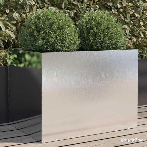 Jardinire argent 62x47x46 cm acier inoxydable alsavelo