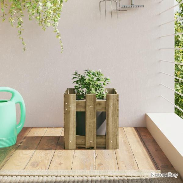 Jardinire avec design de clture 30x30x30 cm pin imprgn alsavelo
