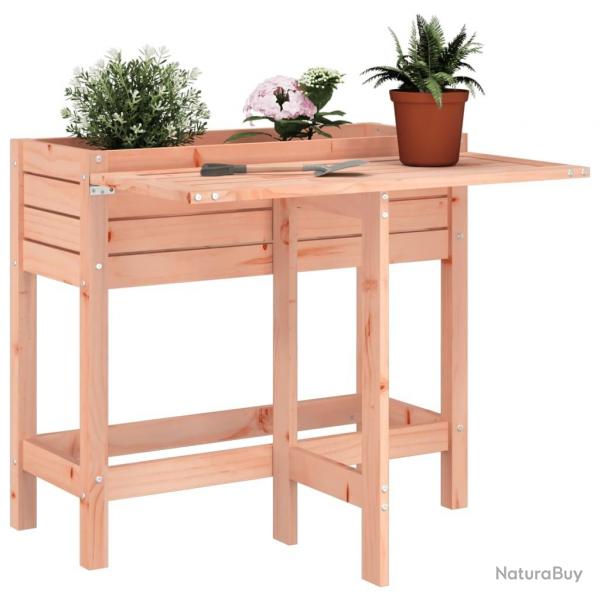 Jardinire avec dessus de table pliable bois de Douglas massif alsavelo