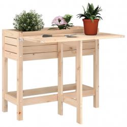 Jardinière avec dessus de table pliable bois de pin massif alsavelo