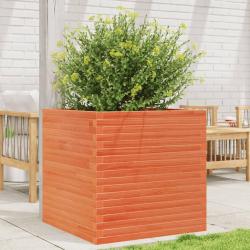 Jardinière cire marron 70x70x68,5 cm bois de pin massif alsavelo