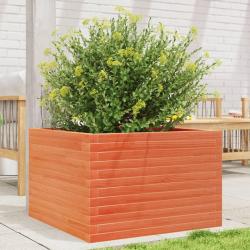 Jardinière cire marron 70x70x45,5 cm bois de pin massif alsavelo