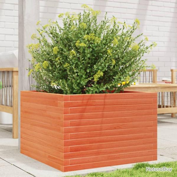Jardinire cire marron 70x70x45,5 cm bois de pin massif alsavelo