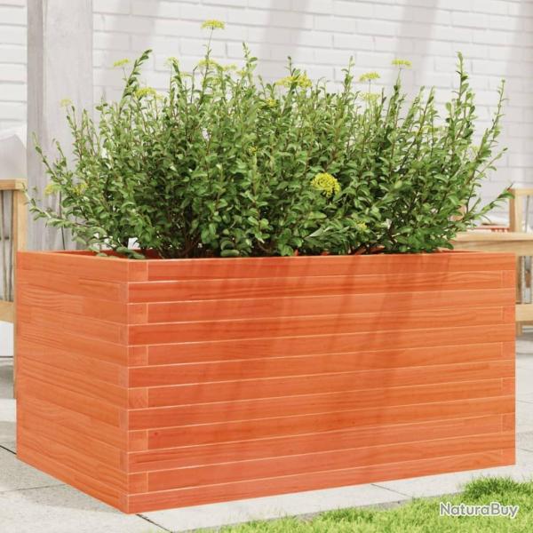 Jardinire cire marron 90x60x45,5 cm bois de pin massif alsavelo