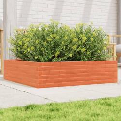 Jardinière cire marron 90x90x23 cm bois de pin massif alsavelo