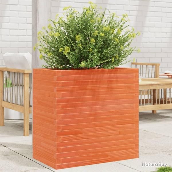 Jardinire cire marron 70x40x68,5 cm bois de pin massif alsavelo