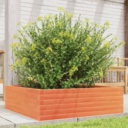 Jardinière cire marron 80x80x23 cm bois de pin massif alsavelo