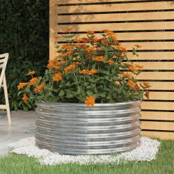 Jardinière de jardin Acier enduit de poudre 80x80x36 cm Argenté alsavelo