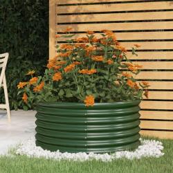 Jardinière de jardin Acier enduit de poudre 80x80x36 cm Vert alsavelo