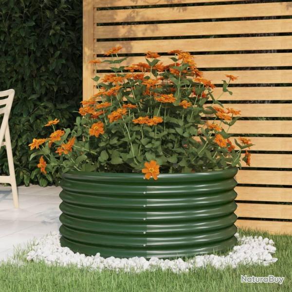Jardinire de jardin Acier enduit de poudre 80x80x36 cm Vert alsavelo