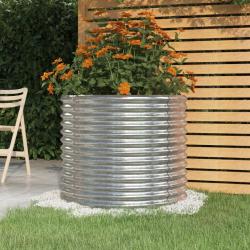 Jardinière de jardin Acier enduit de poudre 80x80x68 cm Argenté alsavelo