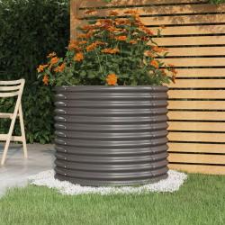Jardinière de jardin Acier enduit de poudre 80x80x68 cm Gris alsavelo