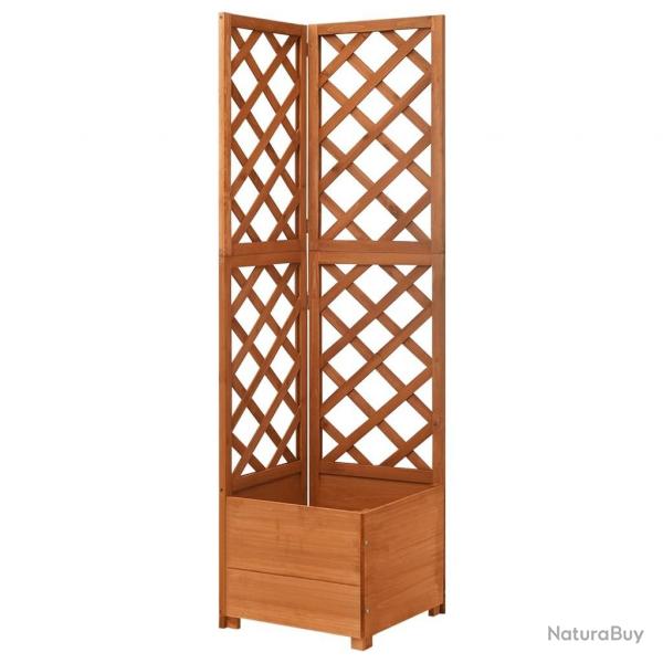 Jardinire d'angle en treillis 40x40x150cm Bois de sapin massif alsavelo