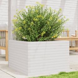 Jardinière blanc 70x70x45,5 cm bois de pin massif alsavelo