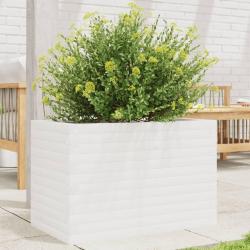 Jardinière blanc 70x40x45,5 cm bois de pin massif alsavelo