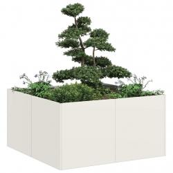 Jardinière blanc 80x80x40 cm acier laminé à froid alsavelo