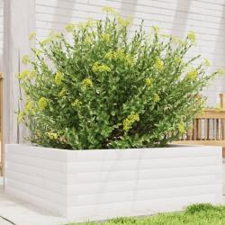 Jardinière blanc 70x70x23 cm bois de pin massif alsavelo