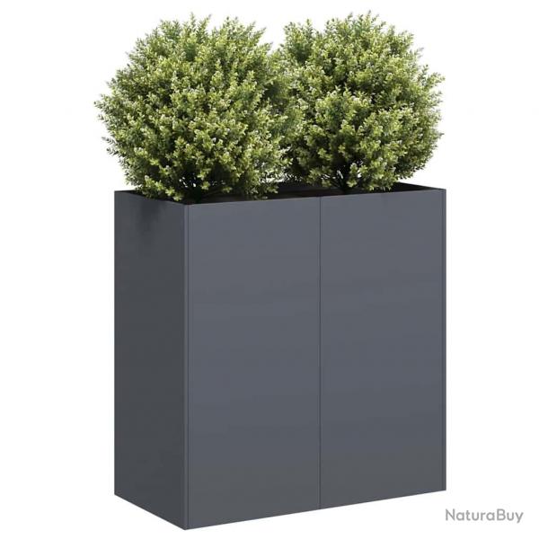 Jardinire anthracite 80x40x80 cm acier lamin  froid alsavelo