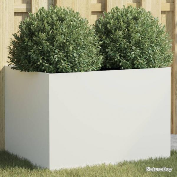 Jardinire blanc 62x47x46 cm acier alsavelo