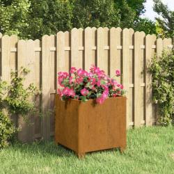 Jardinière avec pieds Rouillé 32x30x33 cm Acier corten alsavelo