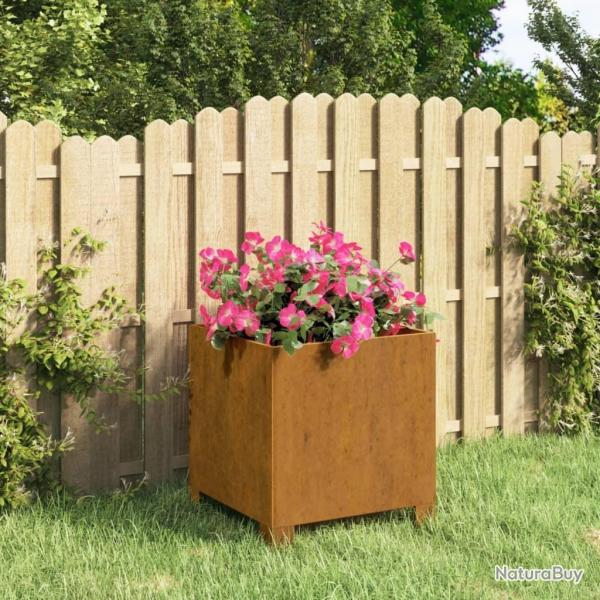 Jardinire avec pieds Rouill 32x30x33 cm Acier corten alsavelo
