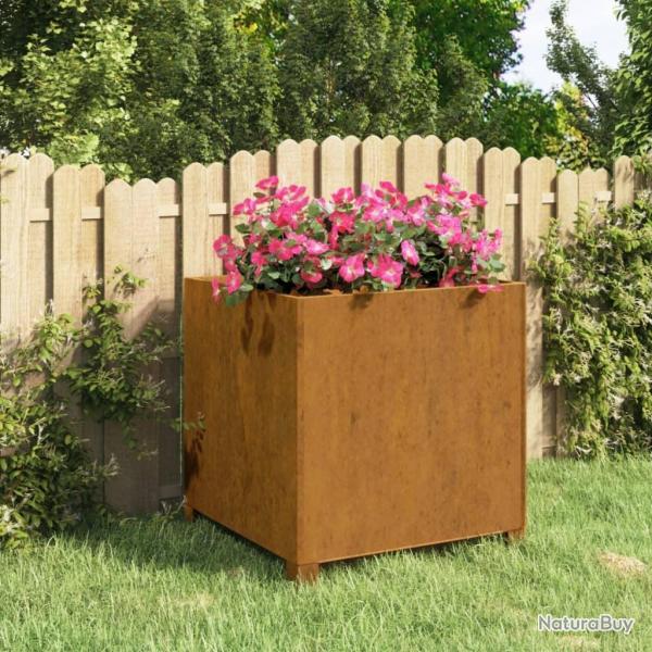 Jardinire avec pieds Rouill 49x47x50 cm Acier corten alsavelo