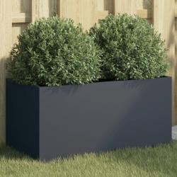 Jardinière anthracite 62x30x29 cm acier alsavelo