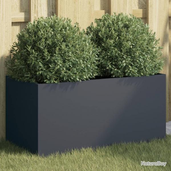 Jardinire anthracite 62x30x29 cm acier alsavelo