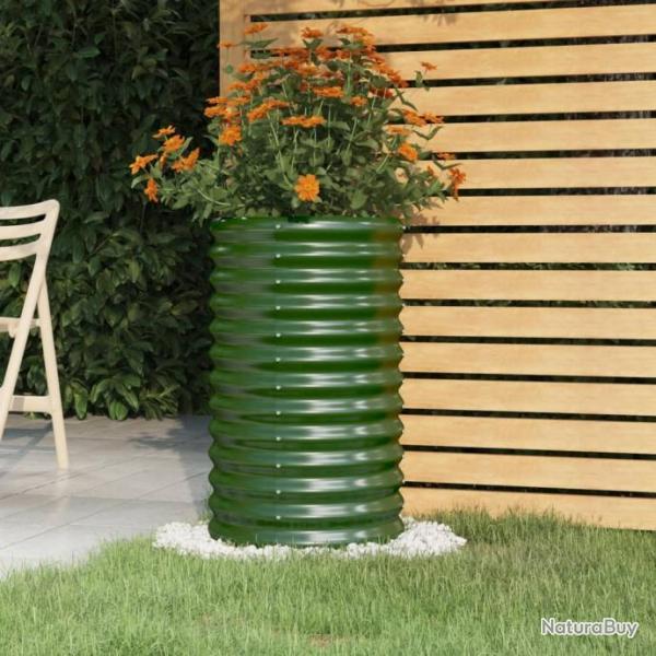 Jardinire de jardin Acier enduit de poudre 40x40x68 cm Vert