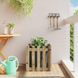 Jardinière avec design de clôture 50x50x50 cm pin imprégné alsavelo