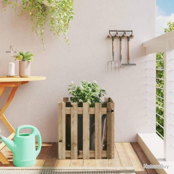 Jardinire avec design de clture 50x50x50 cm pin imprgn alsavelo