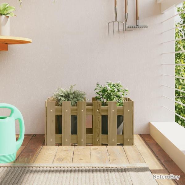 Jardinire avec design de clture 60x30x30 cm pin imprgn alsavelo