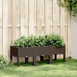 Jardinière avec pieds marron 120x40x42 cm PP alsavelo