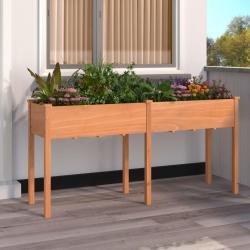 Jardinière avec doublure marron 161x45x76 cm bois massif sapin alsavelo