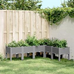 Jardinière avec pieds gris clair 160x120x42 cm PP alsavelo
