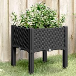 Jardinière avec pieds noir 40x40x42 cm PP alsavelo