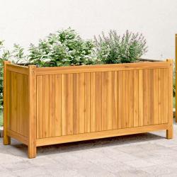 Jardinière avec doublure 99,5x38x50 cm bois massif d'acacia alsavelo