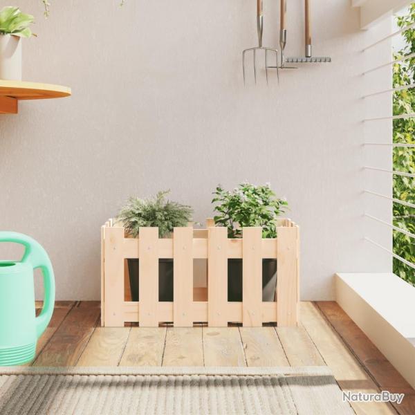 Jardinire avec design de clture 60x30x30 cm pin massif alsavelo