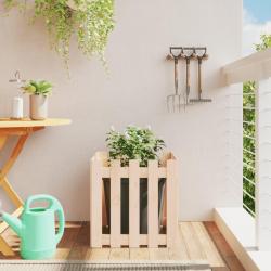Jardinière avec design de clôture 50x50x50 cm pin massif alsavelo