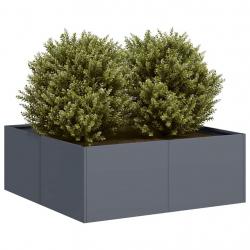 Jardinière anthracite 80x80x30 cm acier alsavelo