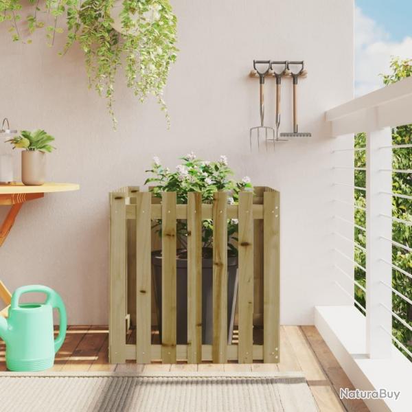 Jardinire avec design de clture 70x70x70 cm pin imprgn alsavelo