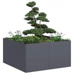 Jardinière anthracite 80x80x40 cm acier laminé à froid alsavelo