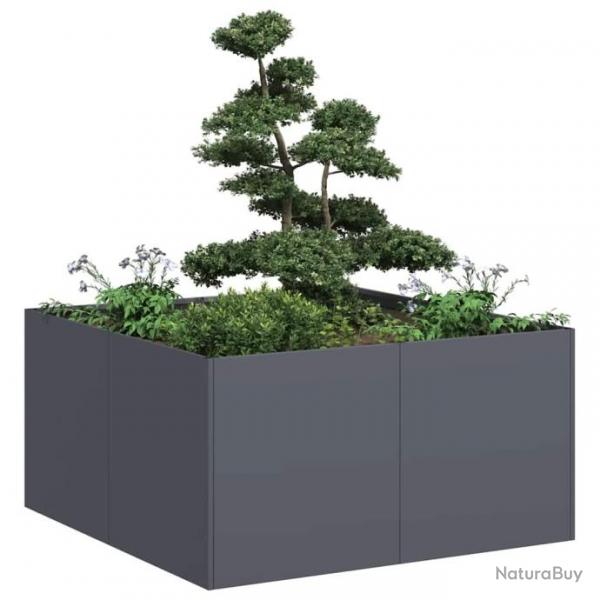 Jardinire anthracite 80x80x40 cm acier lamin  froid